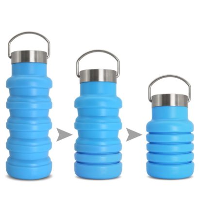 BPA free heat resistant silicone collapsible bottle (ref. WBS011)